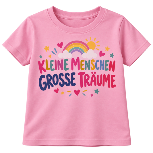 Kinder-T-Shirt – Kleine Menschen, große Träume – Rosa
