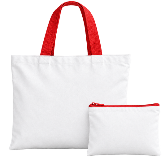 Taschenset personalisieren – farbige Henkel – Blanko ohne Logo und Motiv, transparenter Hintergrund – Produktvisualisierung