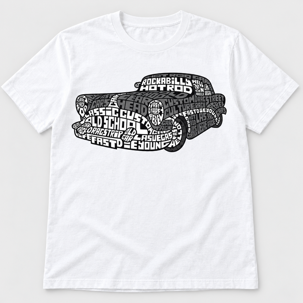 Hotrod T-Shirt – Weiß – Produktvisualisierung