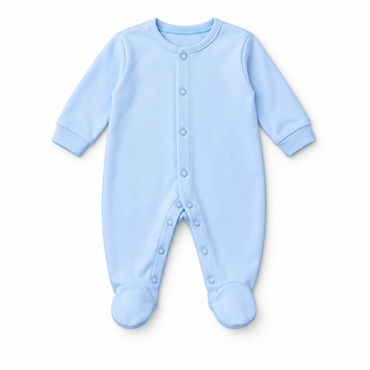 Baby-Strampler – Hellblau – Produktvisualisierung