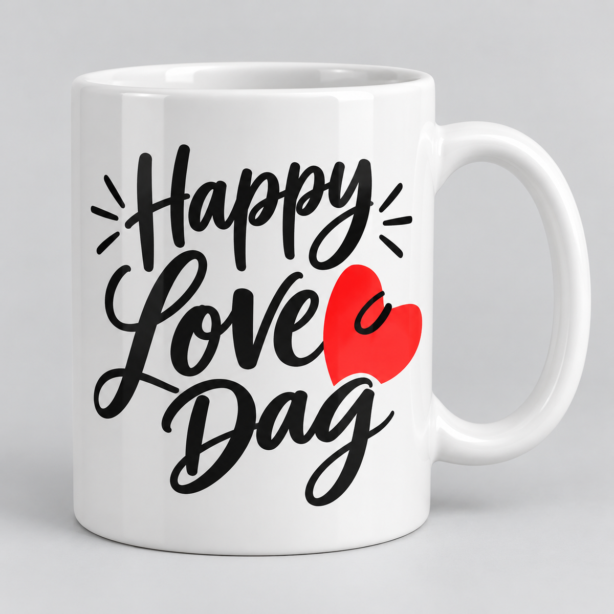 Keramiktasse – Happy Love Day – Produktvisualisierung