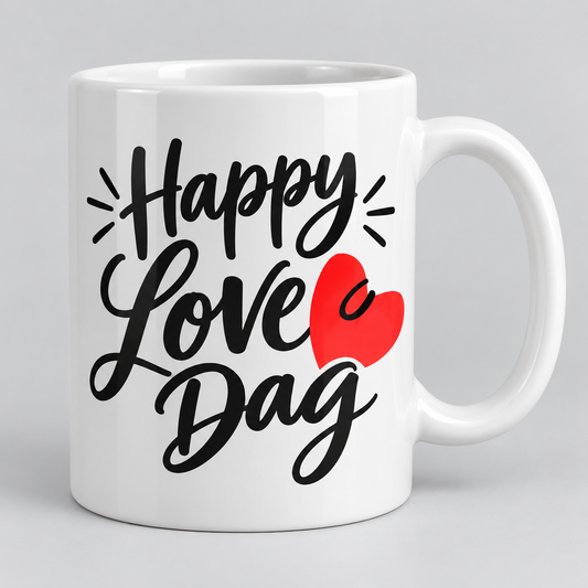 Keramiktasse – Happy Love Day – Produktvisualisierung