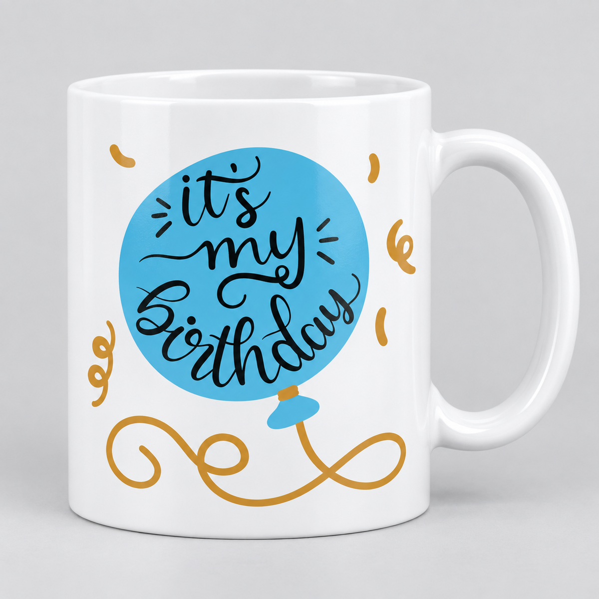 Keramiktasse – It's My Birthday – Produktvisualisierung