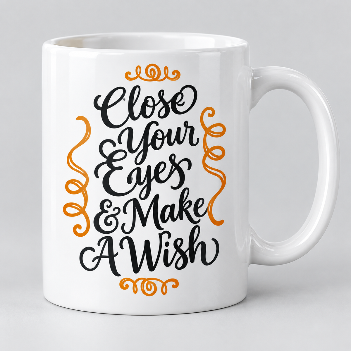 Keramiktasse – Close Your Eyes & Make A Wish – Produktvisualisierung