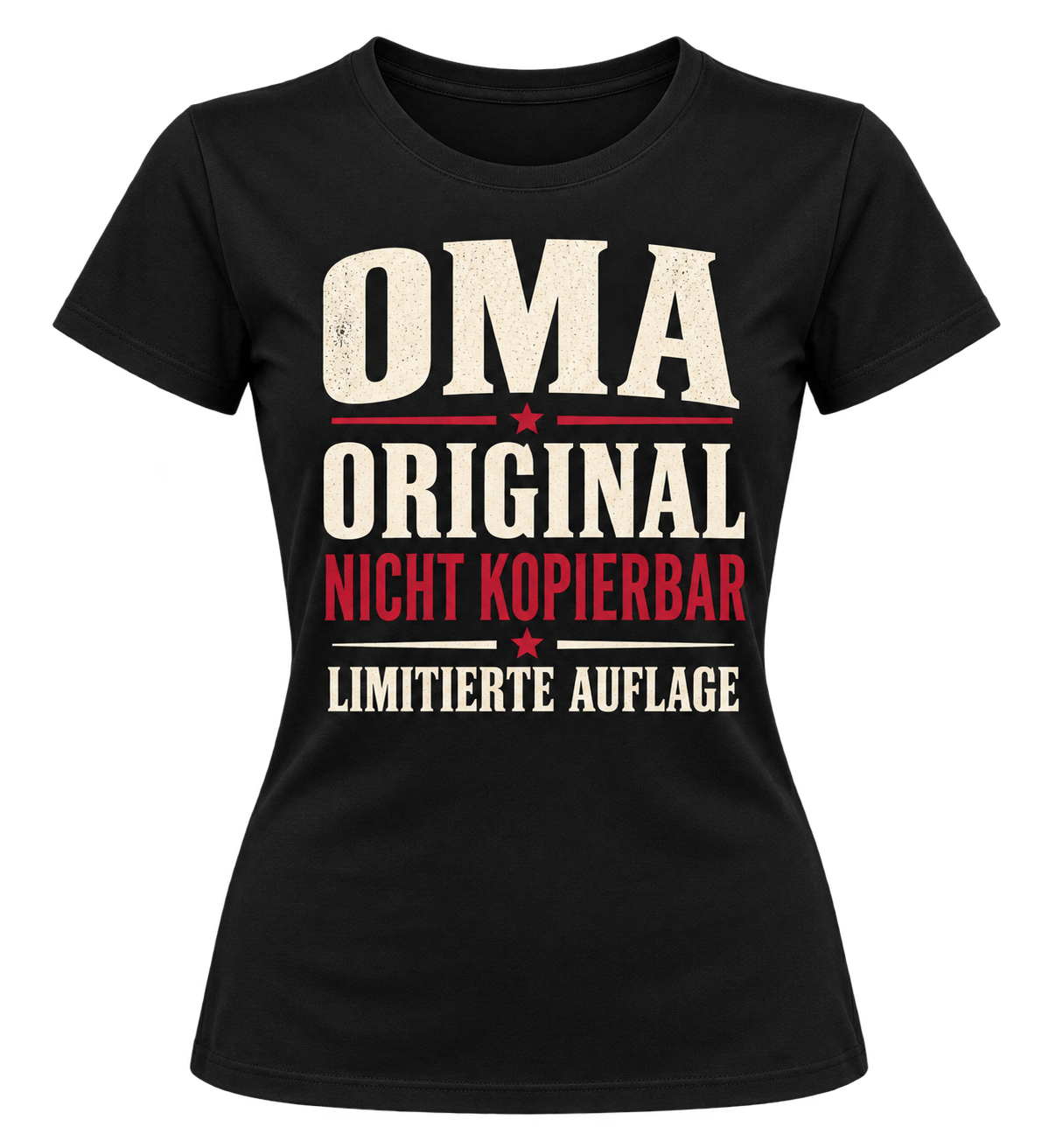 Damen-T-Shirt – OMA – Original, nicht kopierbar – Schwarz – Produktvisualisierung
