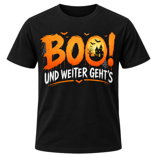 T-Shirt – Boo! Und weiter geht’s – Schwarz