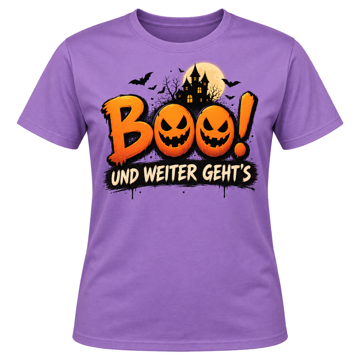 T-Shirt – Boo! Und weiter geht’s – Lila