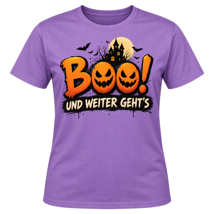 T-Shirt – Boo! Und weiter geht’s – Lila