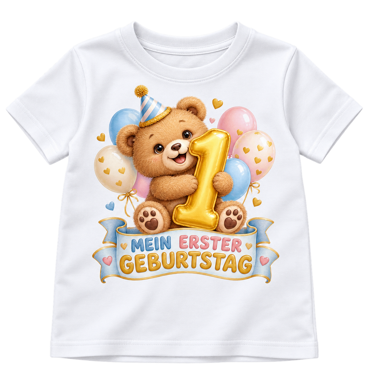 Geburtstags-T-Shirt 1 Jahr – MEIN ERSTER GEBURTSTAG – Weiß