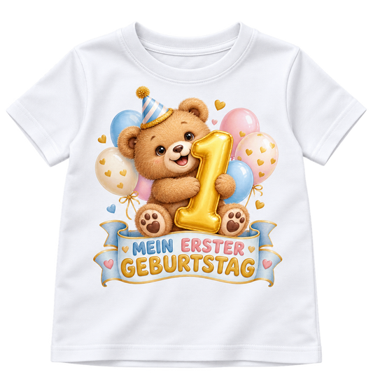 Geburtstags-T-Shirt 1 Jahr – MEIN ERSTER GEBURTSTAG – Weiß
