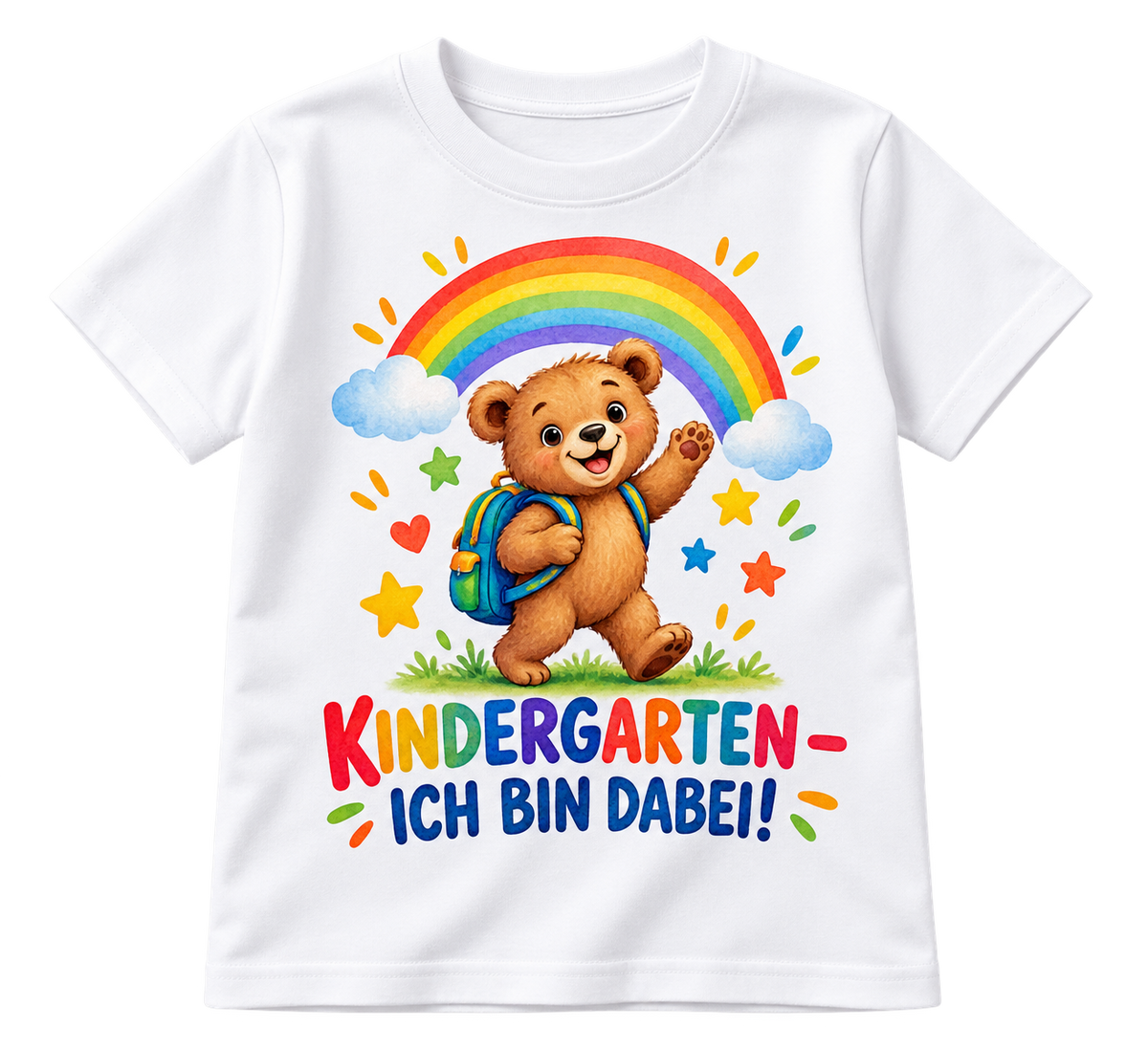 Kindergarten-T-Shirt – KINDERGARTEN – ICH BIN DABEI! – Weiß