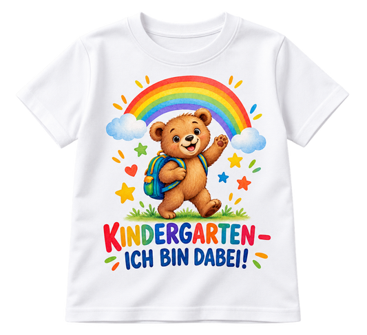 Kindergarten-T-Shirt – KINDERGARTEN – ICH BIN DABEI! – Weiß