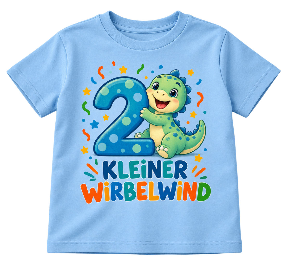 Geburtstags-T-Shirt 2 Jahre – KLEINER WIRBELWIND – Hellblau