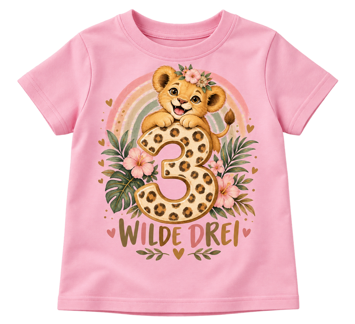 Geburtstags-T-Shirt 3 Jahre – WILDE DREI – Rosa