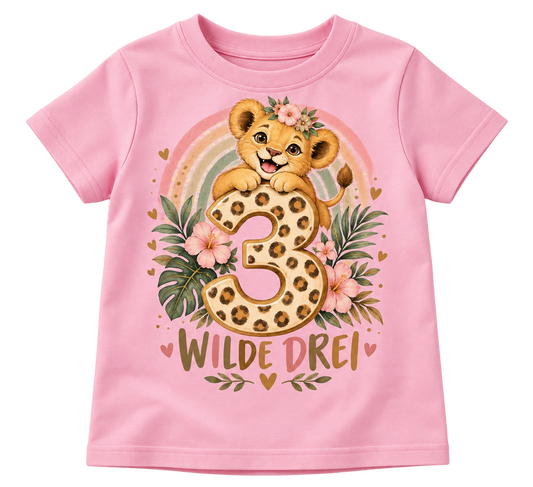 Geburtstags-T-Shirt 3 Jahre – WILDE DREI – Rosa