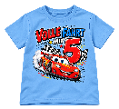 Geburtstags-T-Shirt 5 Jahre – VOLLE FAHRT MIT FÜNF – Hellblau