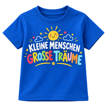 Kinder-T-Shirt – Kleine Menschen, große Träume – Blau