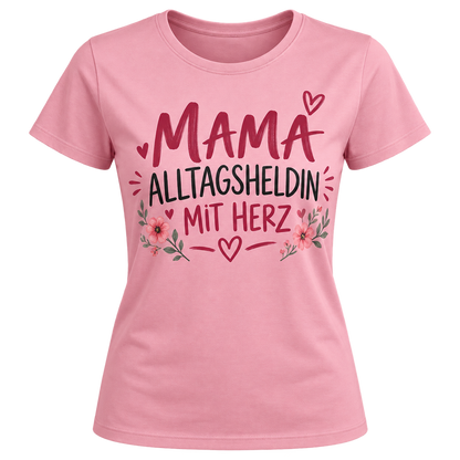 Damen-T-Shirt – Mama, Alltagsheldin mit Herz – Rosa