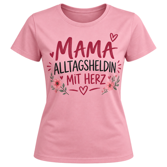 Damen-T-Shirt – Mama, Alltagsheldin mit Herz – Rosa