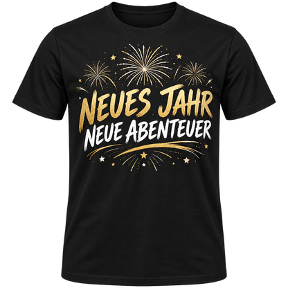 T-Shirt – Neues Jahr, neue Abenteuer – Schwarz