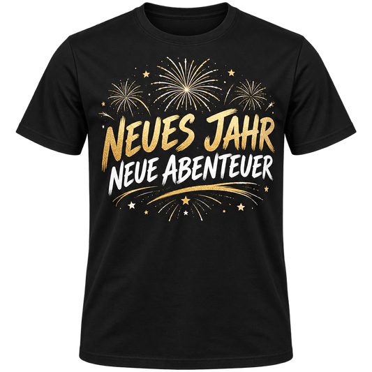 T-Shirt – Neues Jahr, neue Abenteuer – Schwarz