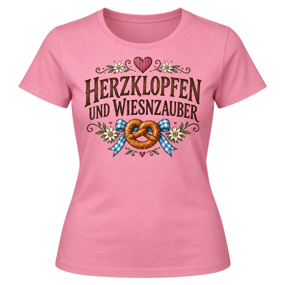 Damen-T-Shirt – Herzklopfen und Wiesnzauber – Rosa
