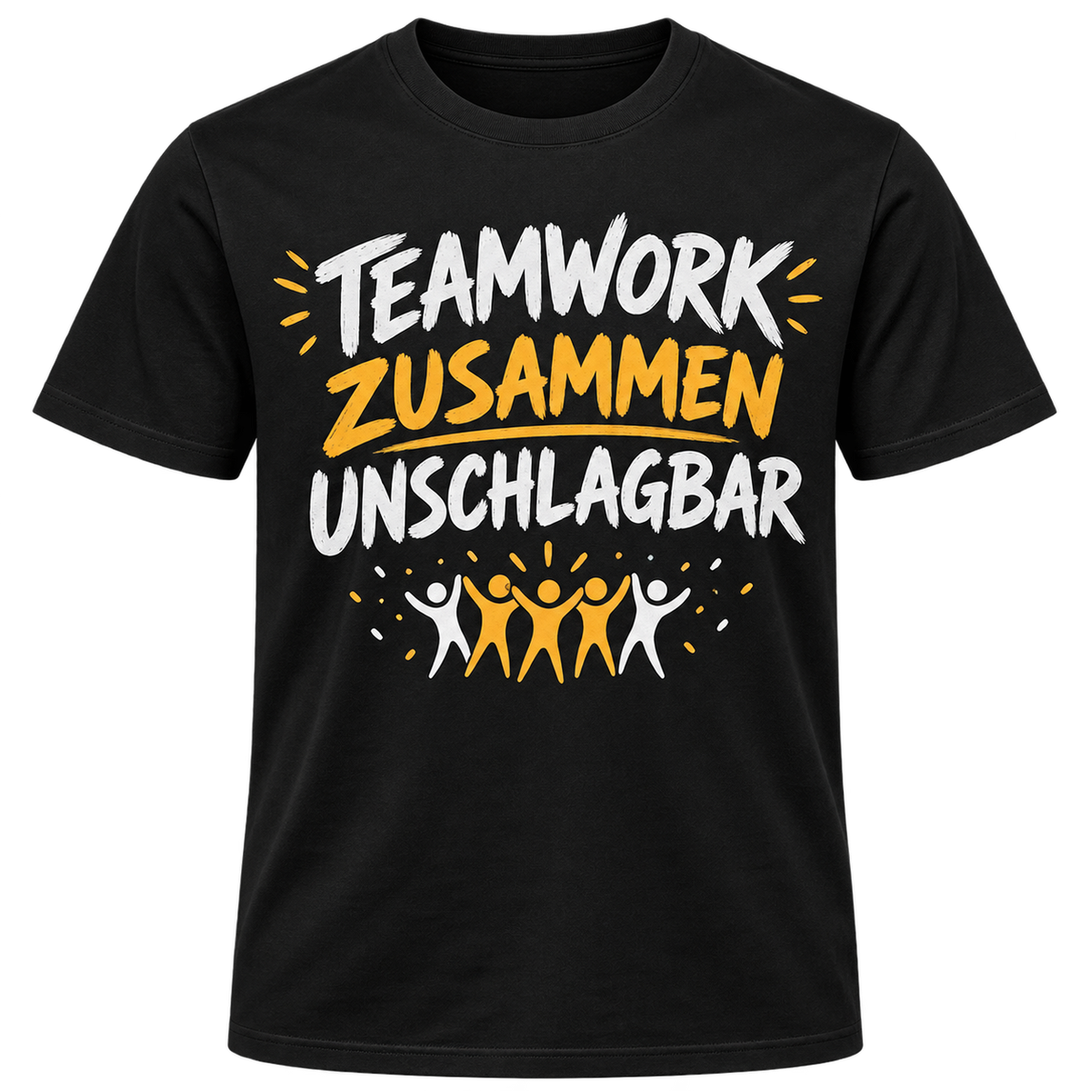 T-Shirt – Teamwork, zusammen unschlagbar – Schwarz