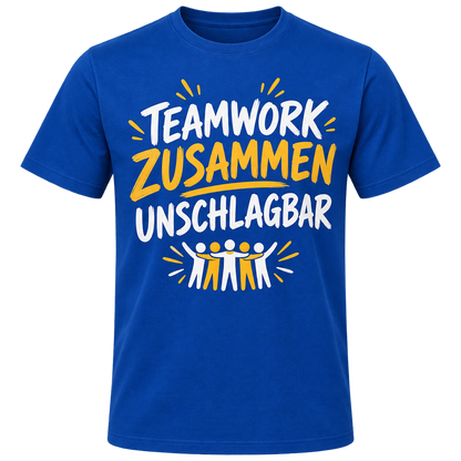 T-Shirt – Teamwork, zusammen unschlagbar – Blau
