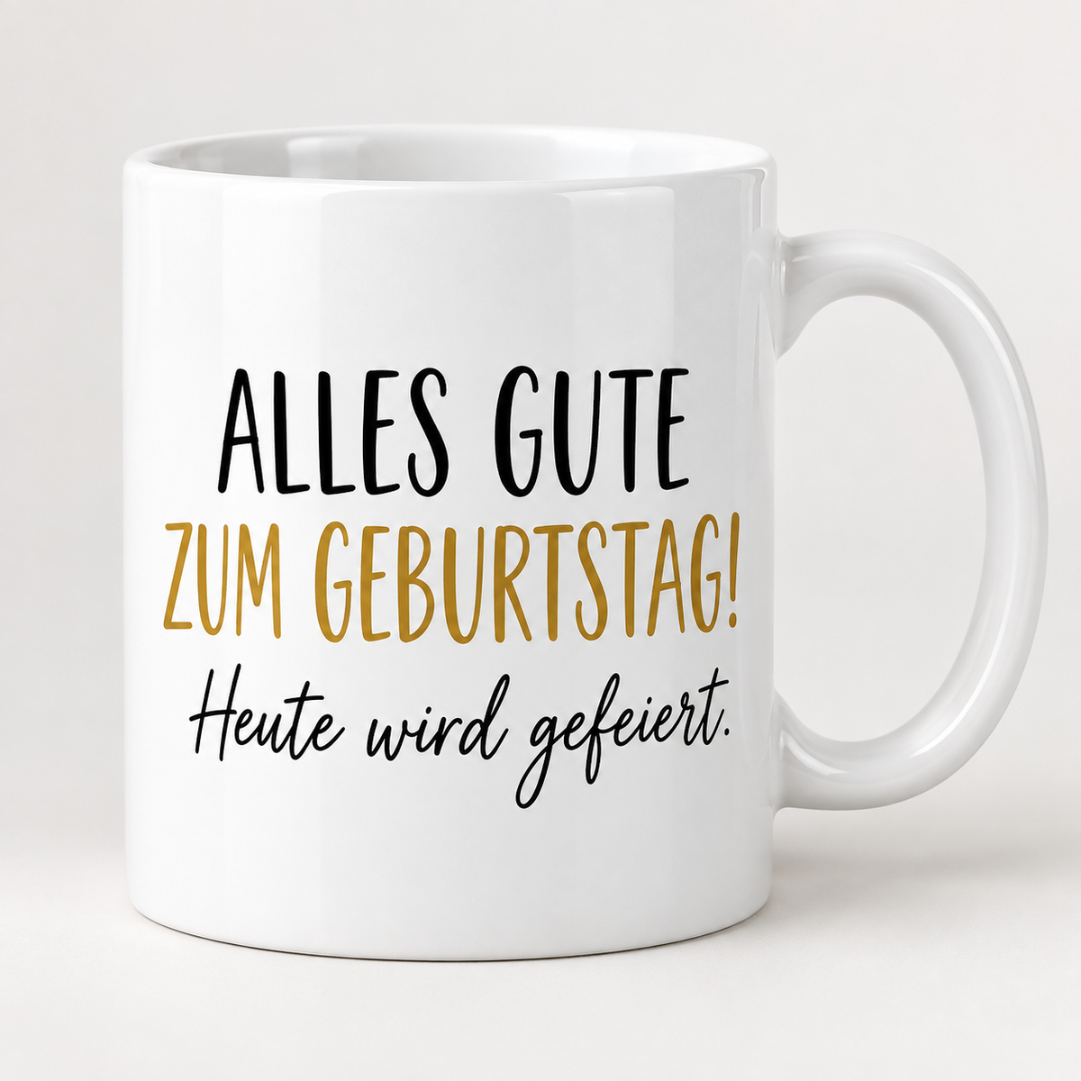 Keramiktasse – Alles Gute zum Geburtstag – Schriftmotiv