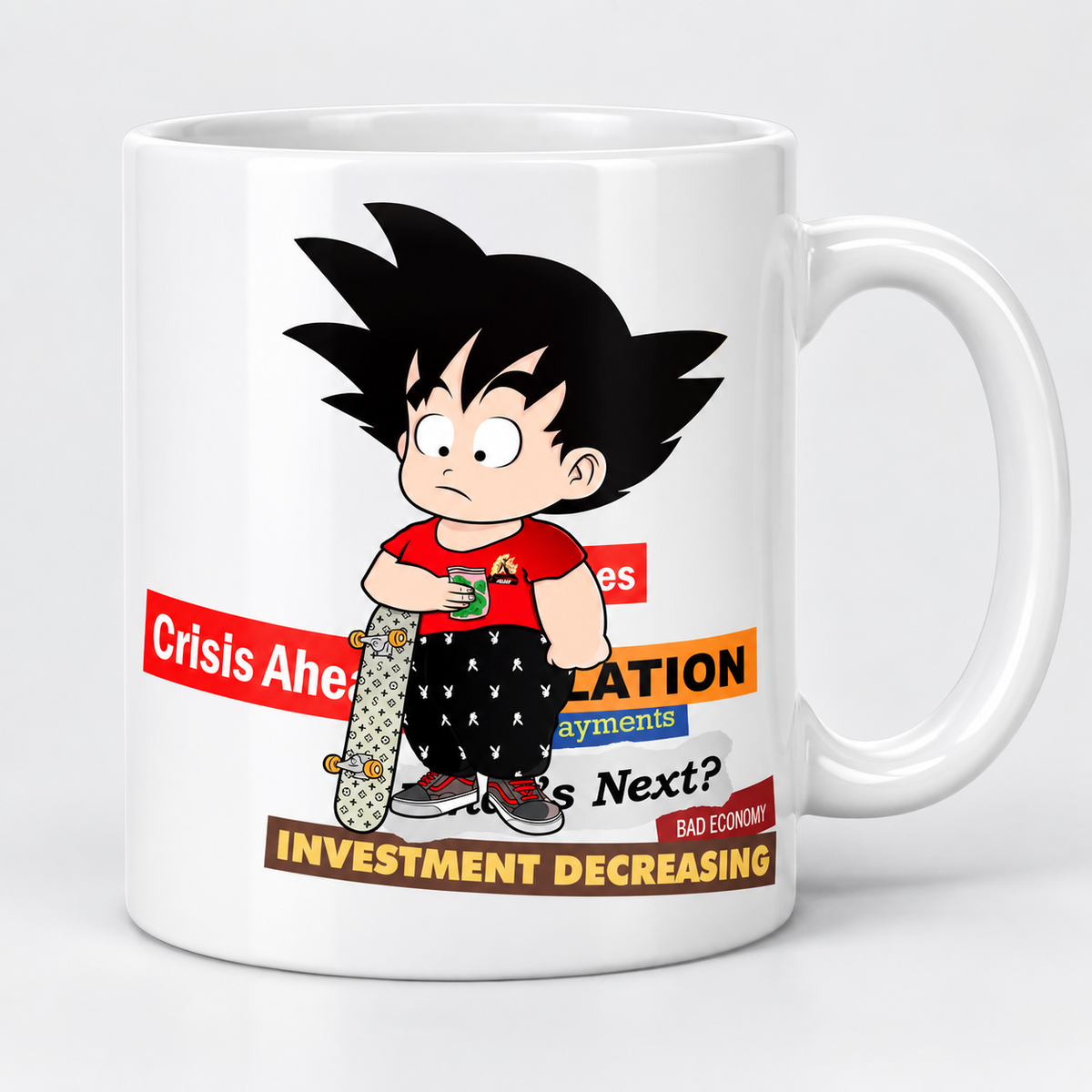 Keramiktasse – Kid Goku – Skateboard – Produktvisualisierung