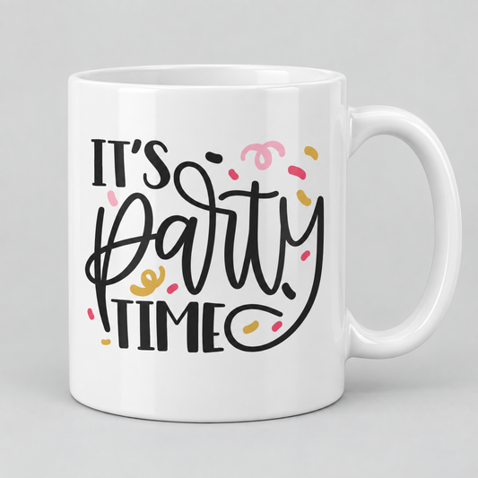Keramiktasse – It's Party Time – Produktvisualisierung