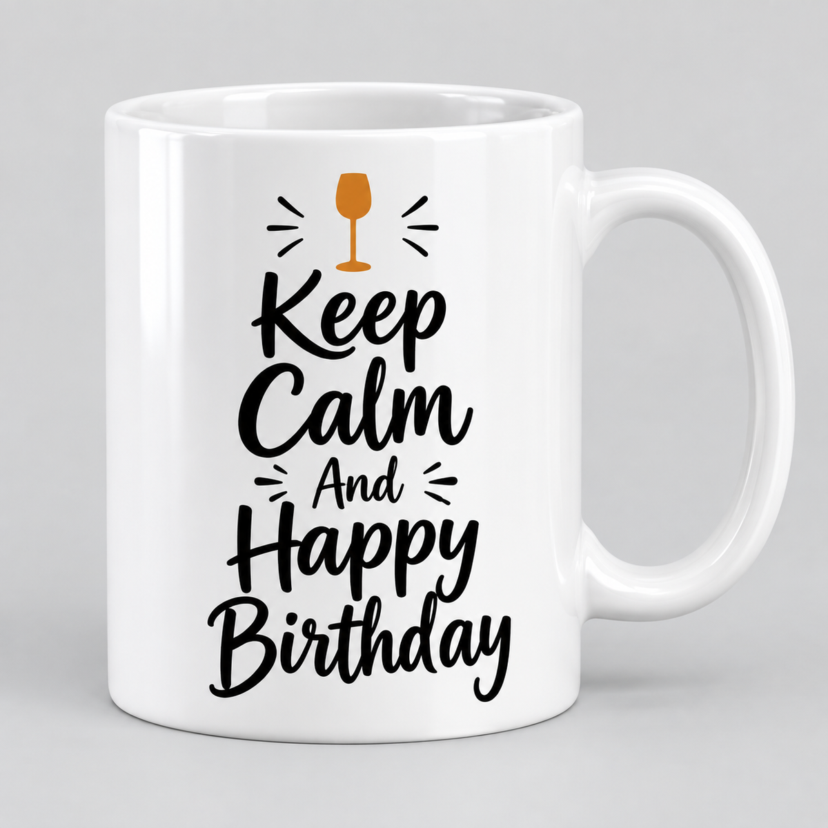 Keramiktasse – Keep Calm And Happy Birthday – Produktvisualisierung