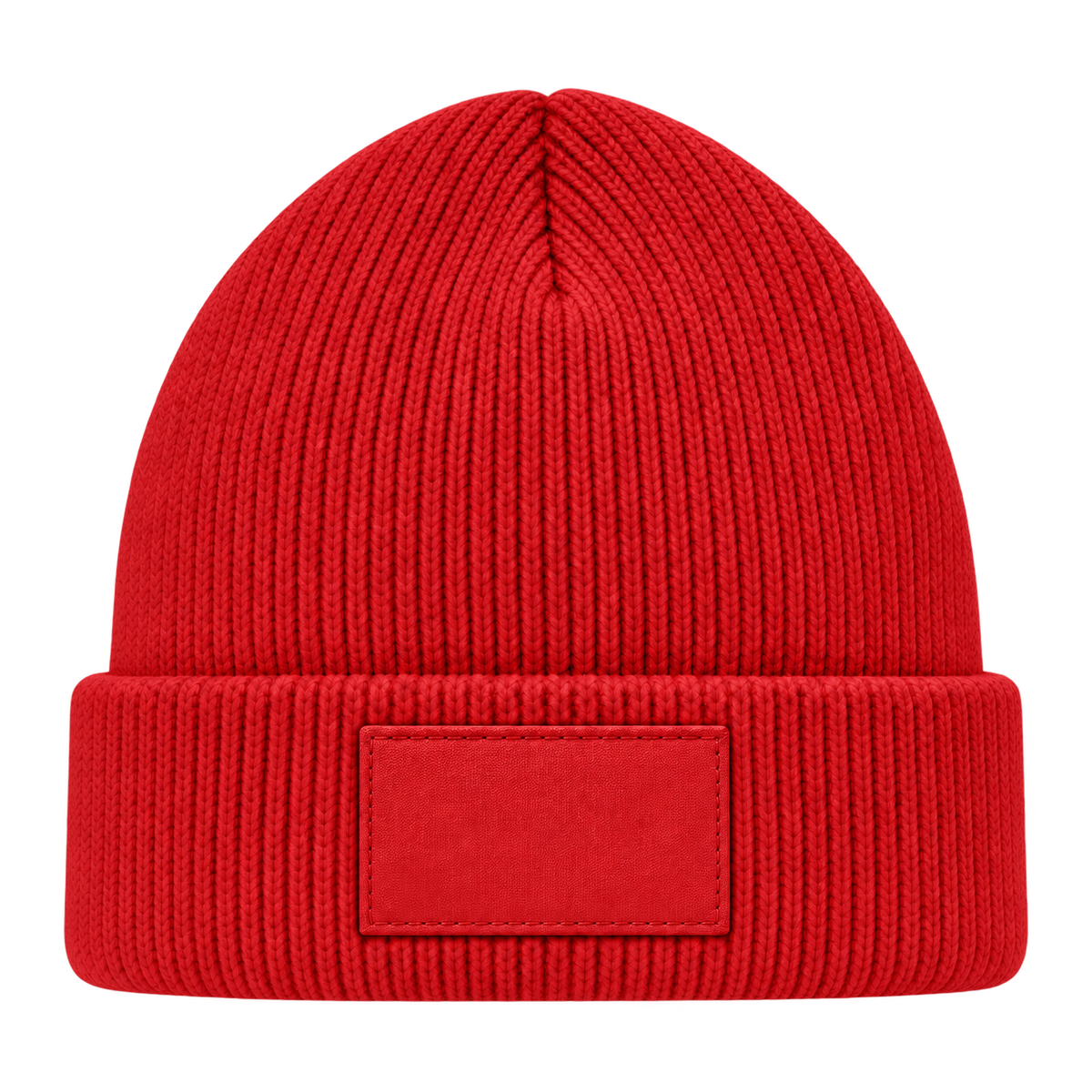 Mütze rot mit gleichfarbigem Patch