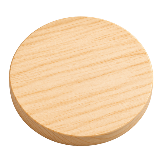 Runder Holz-Untersetzer mit Gravur – 10 cm – Blanko ohne Logo und Motiv, transparenter Hintergrund – Produktvisualisierung