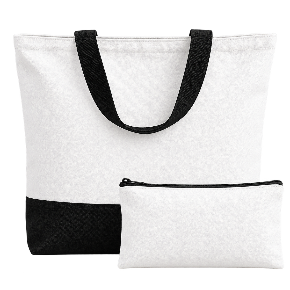 Taschenset personalisieren – Schwarz-Weiß – Blanko ohne Logo und Motiv, transparenter Hintergrund – Produktvisualisierung
