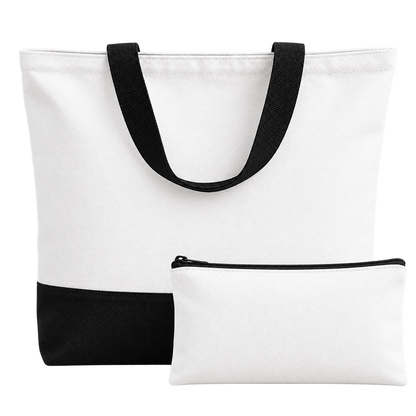 Taschenset personalisieren – Schwarz-Weiß – Blanko ohne Logo und Motiv, transparenter Hintergrund – Produktvisualisierung