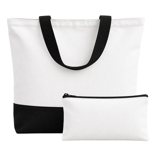 Taschenset personalisieren – Schwarz-Weiß – Blanko ohne Logo und Motiv, transparenter Hintergrund – Produktvisualisierung