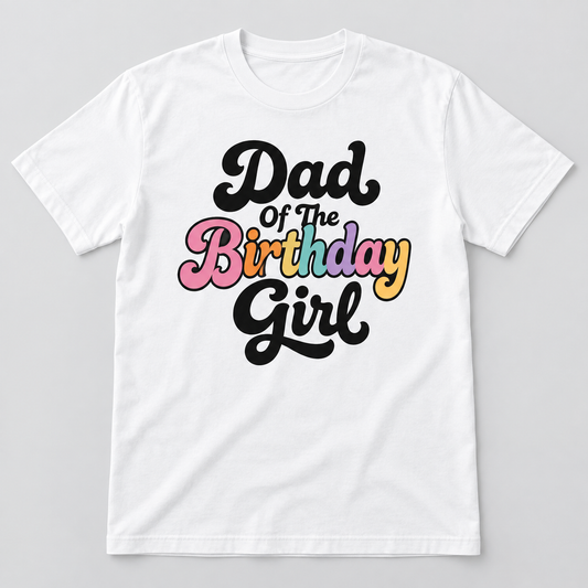Herren-T-Shirt – Dad Of The Birthday Girl – Weiß – Produktvisualisierung