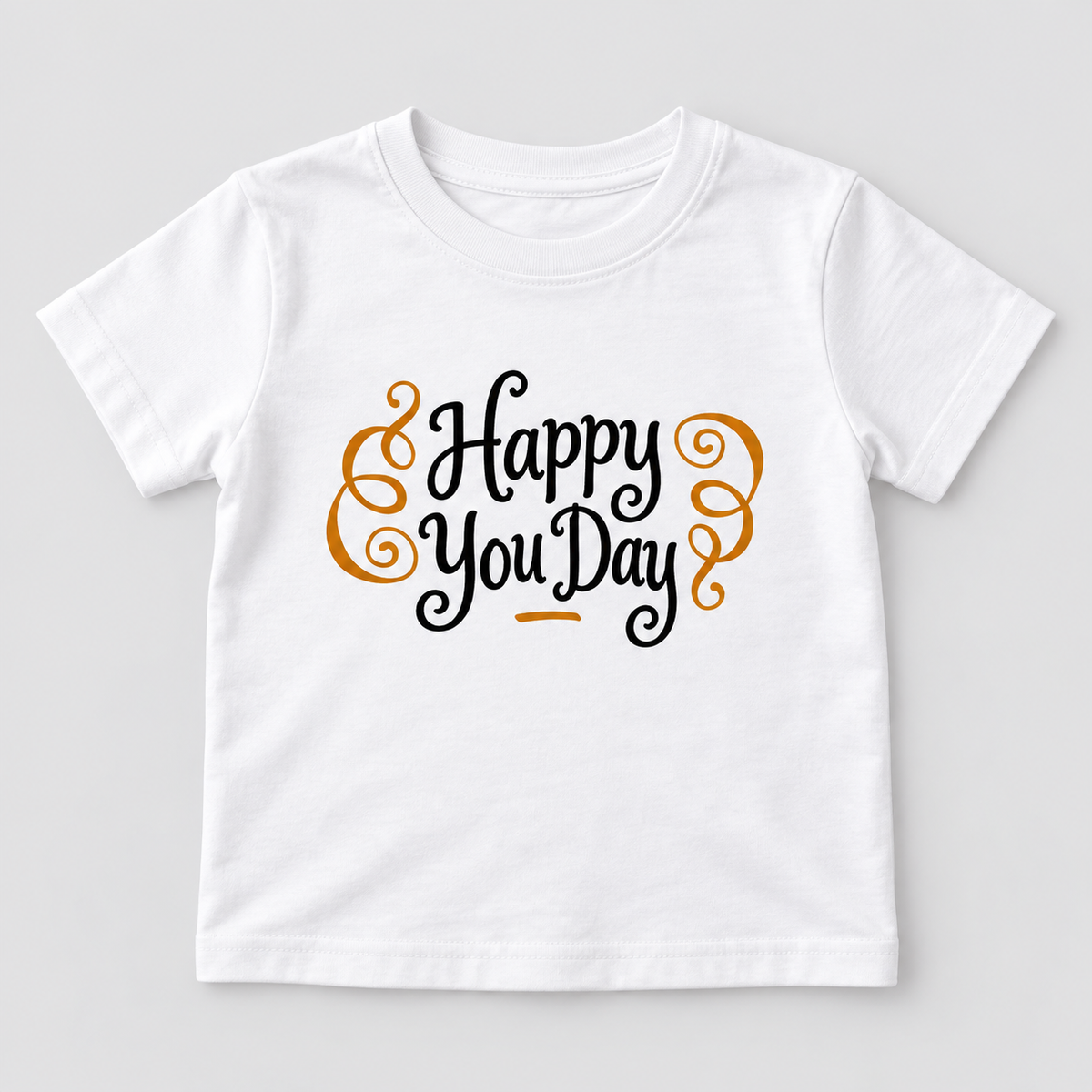 Kinder-T-Shirt – Happy You Day – Weiß – Produktvisualisierung