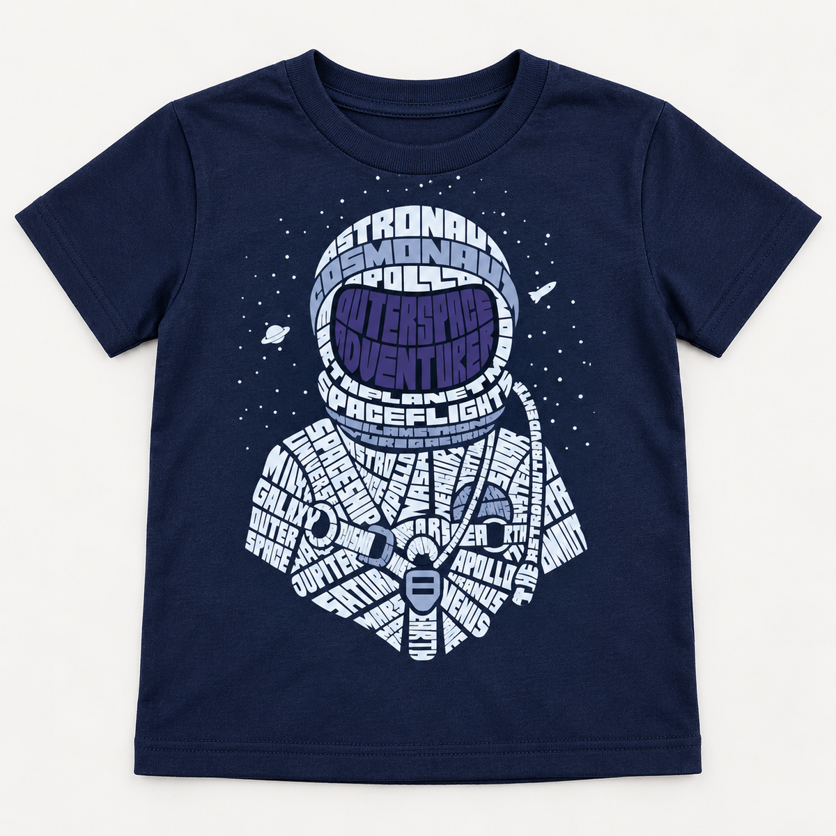 Astronaut T-Shirt – Dunkelblau – Produktvisualisierung