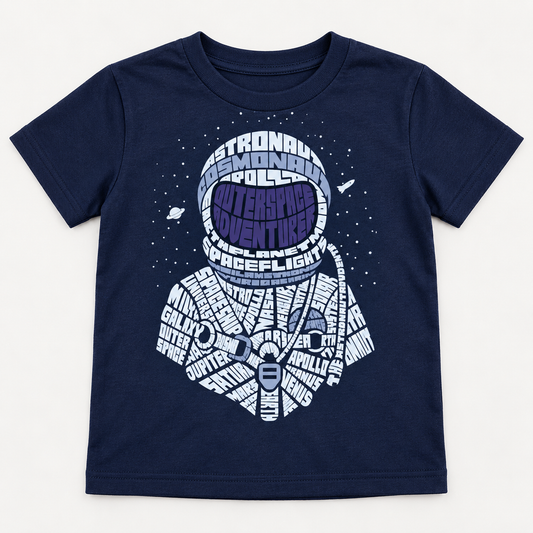 Astronaut T-Shirt – Dunkelblau – Produktvisualisierung