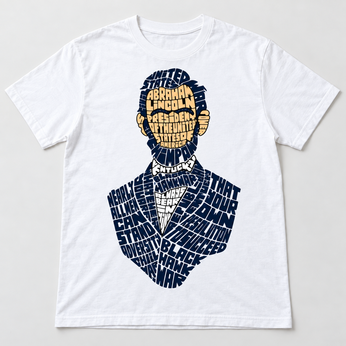 Abraham Lincoln T-Shirt – Weiß – Produktvisualisierung