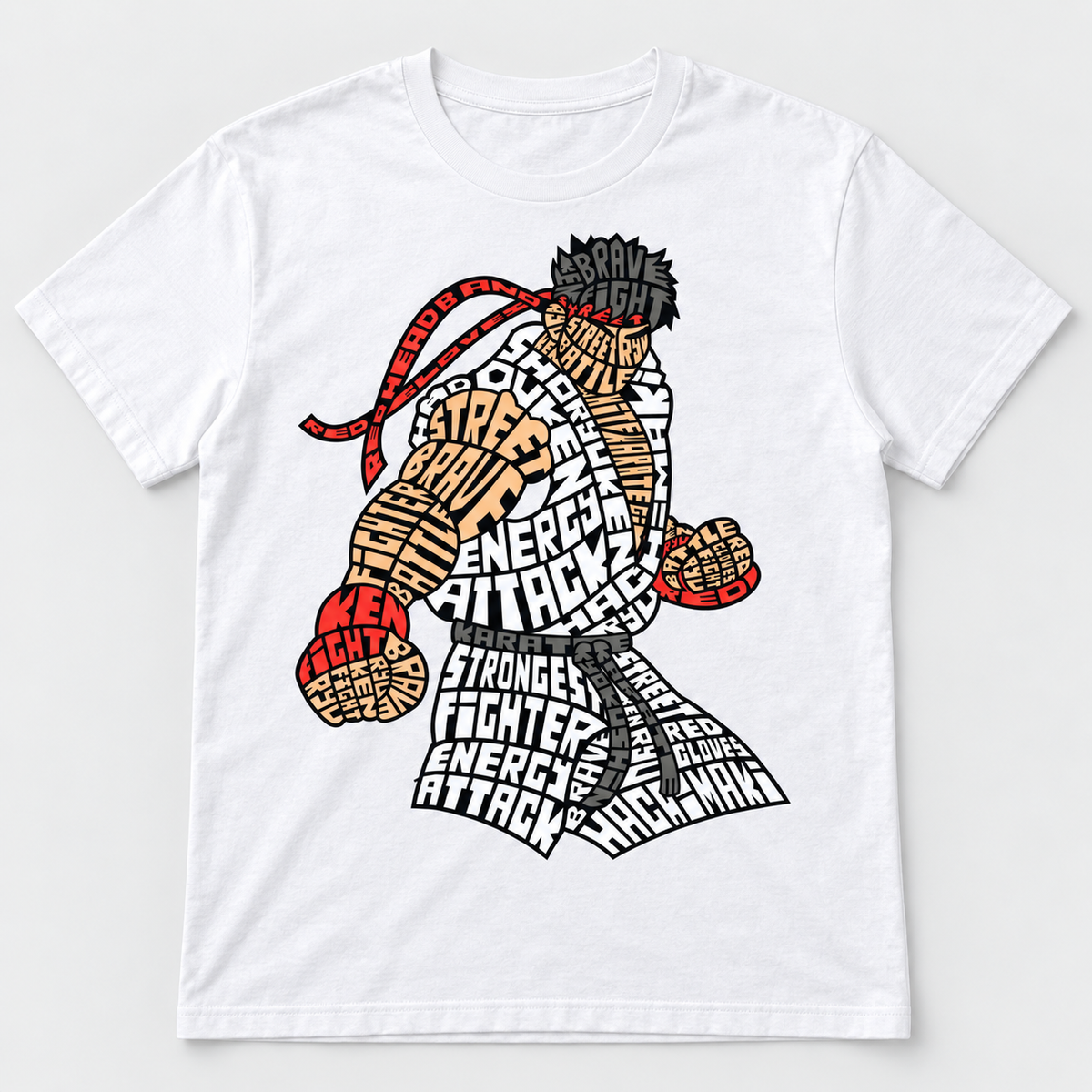 Hadouken T-Shirt – Weiß – Produktvisualisierung