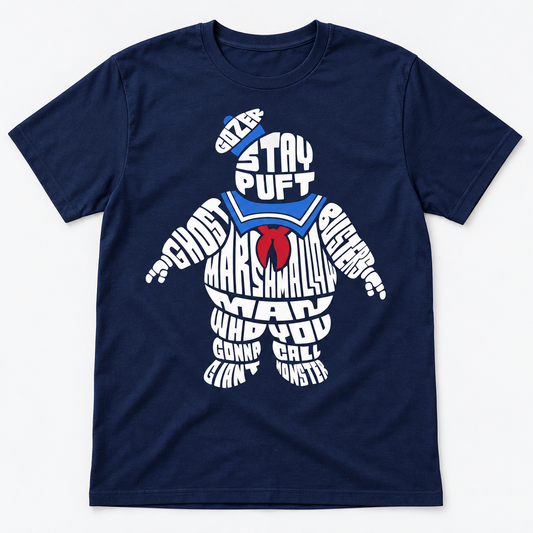 Stay Puft T-Shirt – Dunkelblau – Produktvisualisierung