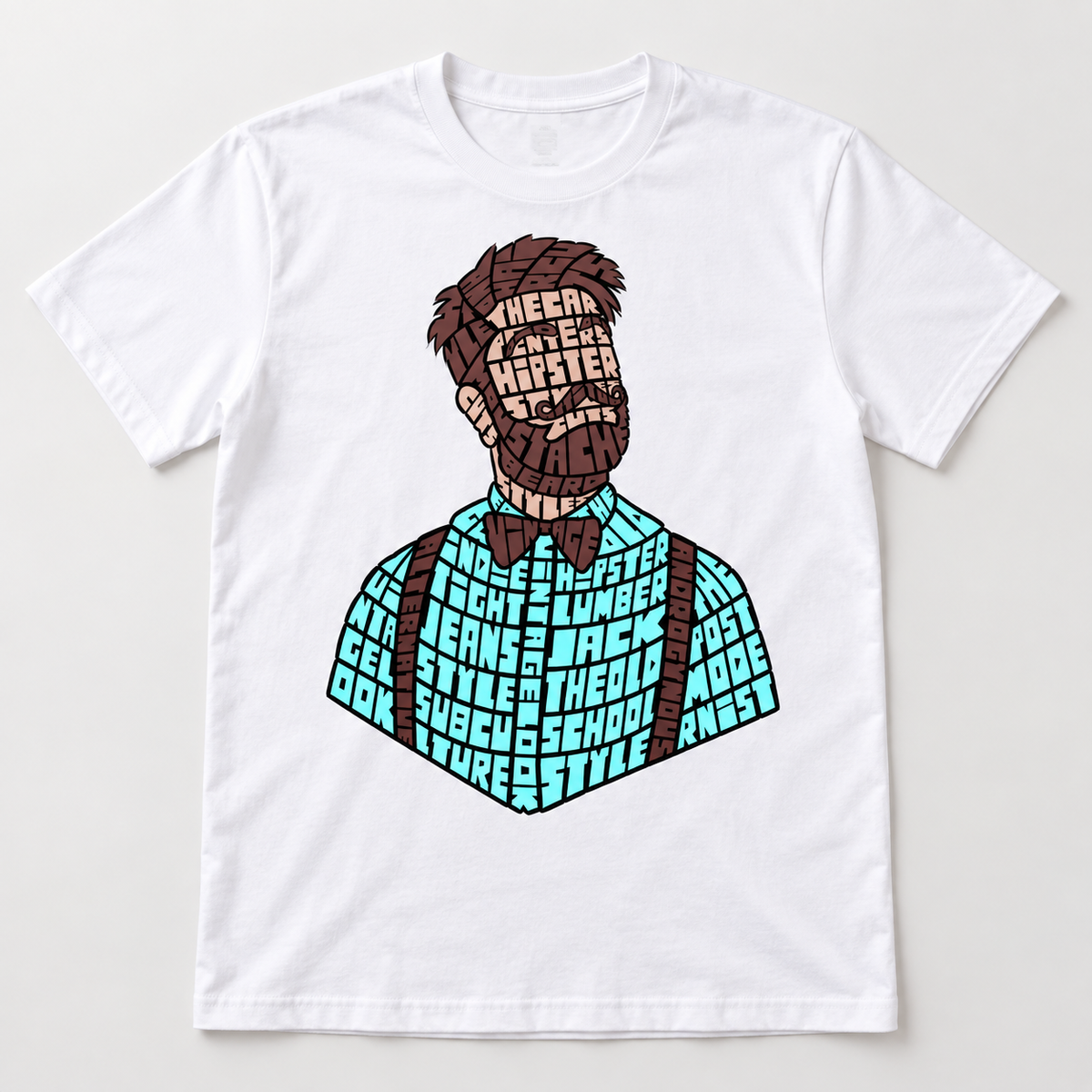 Hipster T-Shirt – Weiß – Produktvisualisierung