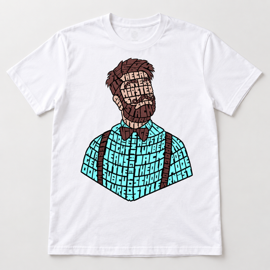 Hipster T-Shirt – Weiß – Produktvisualisierung