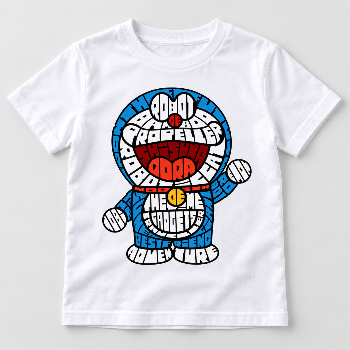 Robotic Cat T-Shirt – Weiß – Produktvisualisierung