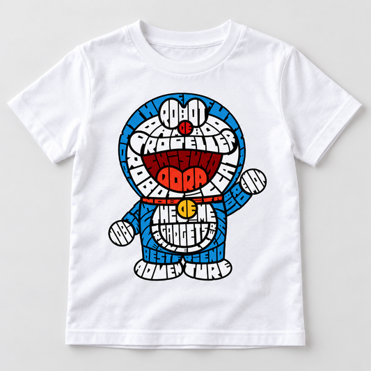 Robotic Cat T-Shirt – Weiß – Produktvisualisierung